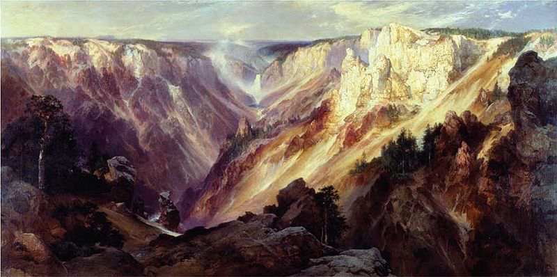 canvas painting by Thomas Moran